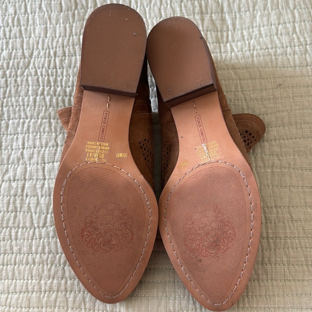 Vince Camuto Brown Suede Ankle Boots 9.5 - Picture 4 of 7